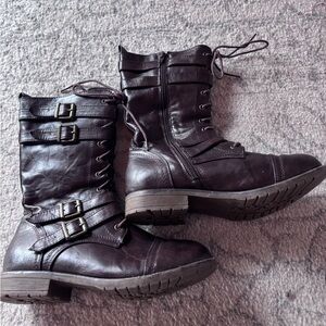 Dark Brown Lace-Up Combat Boots by ID Required size 7.5M